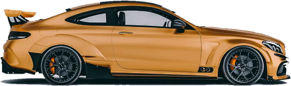 Detailed yellow performance car